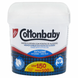 COTTONBABY HASTE FLEXIVEL POTE COM 150 UNID.