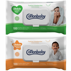 COTTONBABY TOALHA UMEDECIDA COM 100 UNID.