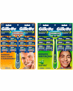 GILLETTE PRESTO 3 CARTELA C/ 12 UNID.